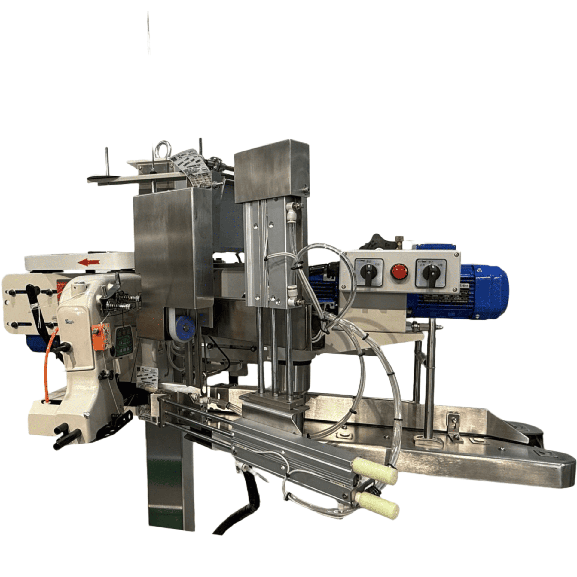 Этикировочный комплекс (в комплекте мешкозашивочная машина GK68-9, фолдер QG6900-3SS, стойка, диспенсер подачи этикеток HBQG-7)